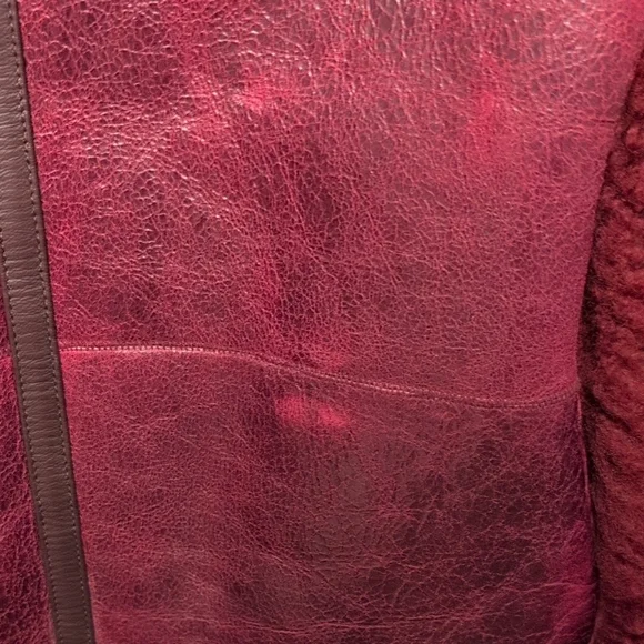 NWT Tommy Hilfiger Leather Shearing Jacket Coat Turkey Oxblood XXXL Peacoat - Picture 12 of 15